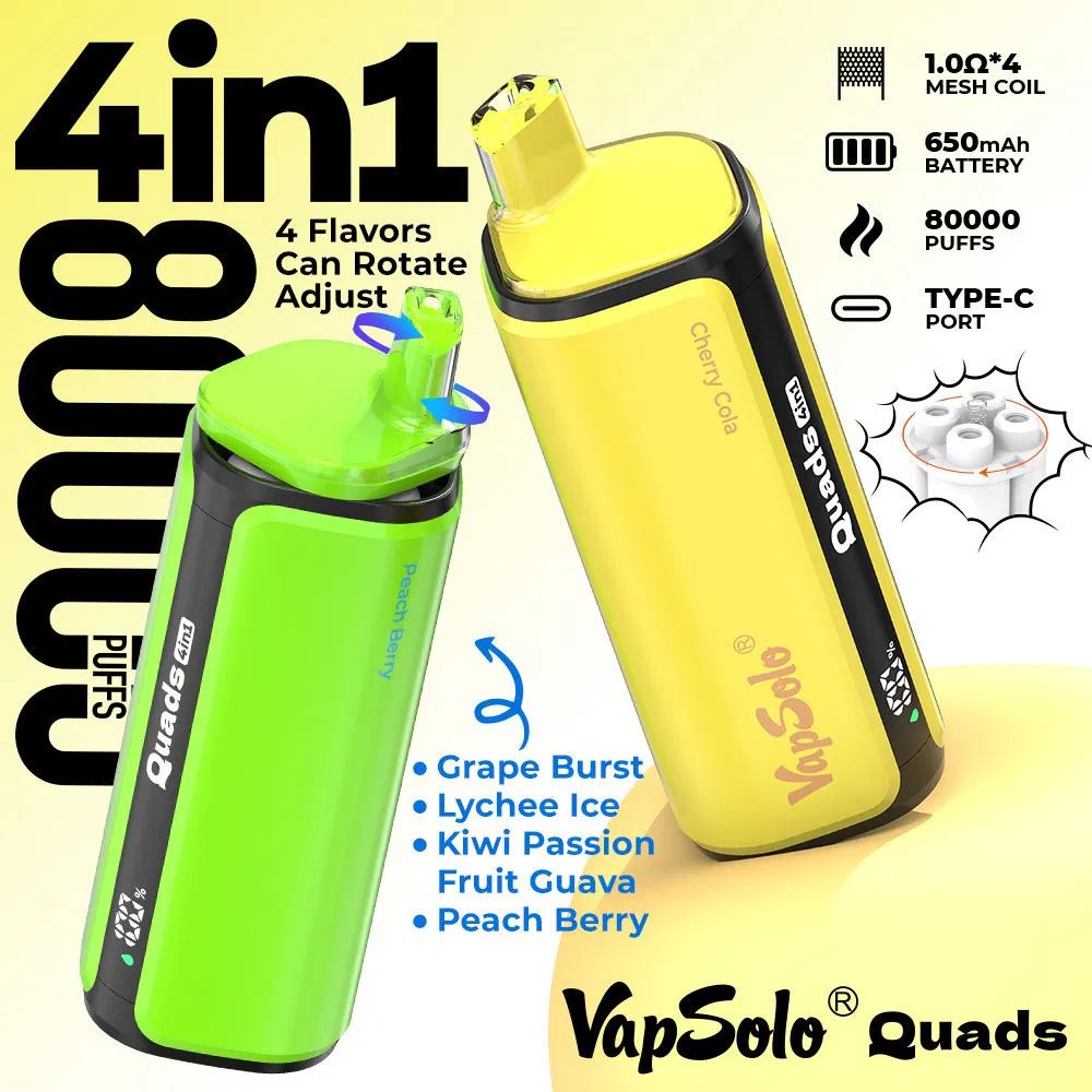 Vapsolo Quads 80k Puffs Vairumtirdzniecība vienreizējās lietošanas Vape elektriskā cigarete